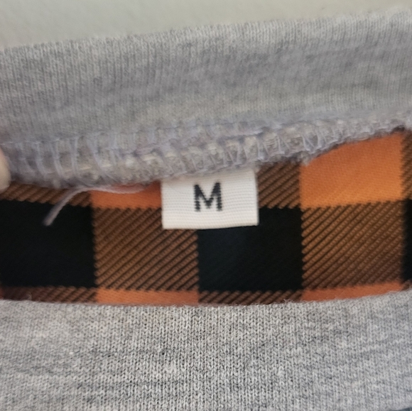 Fall pumpkin jack-o-lantern layered checkered hi-low sweater - Picture 3 of 3